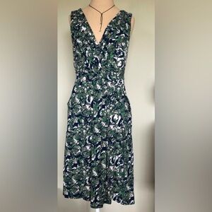 Porridge Anthropologie Green and Blue Dress (Size Medium)